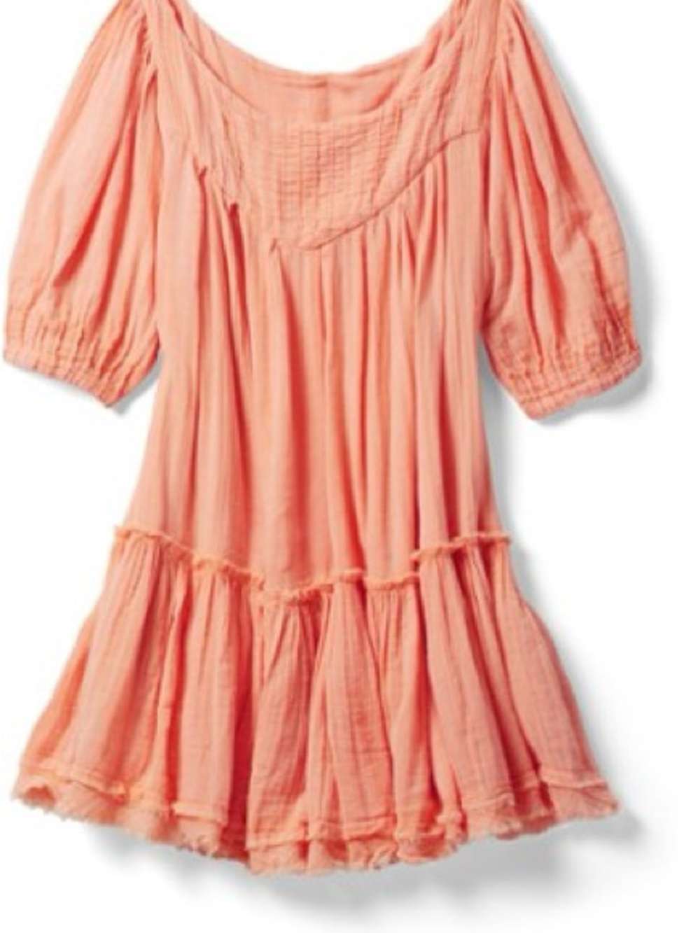 Free People Mystery Land Boho Tunic Cotton Mini Dress in Grapefruit size XS